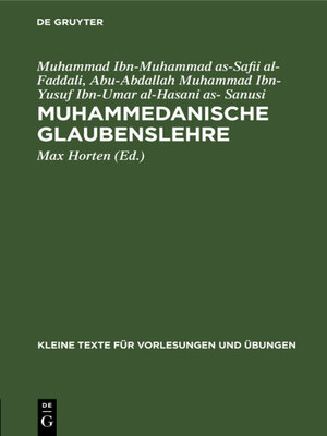 cover image of Muhammedanische Glaubenslehre